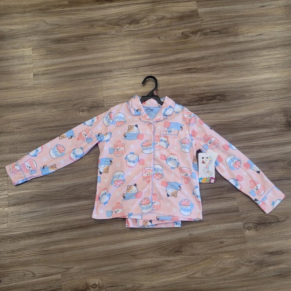 Original Squishmallows Kids 2-Piece Flannel Pajama Set Size S (6/6X) Pink